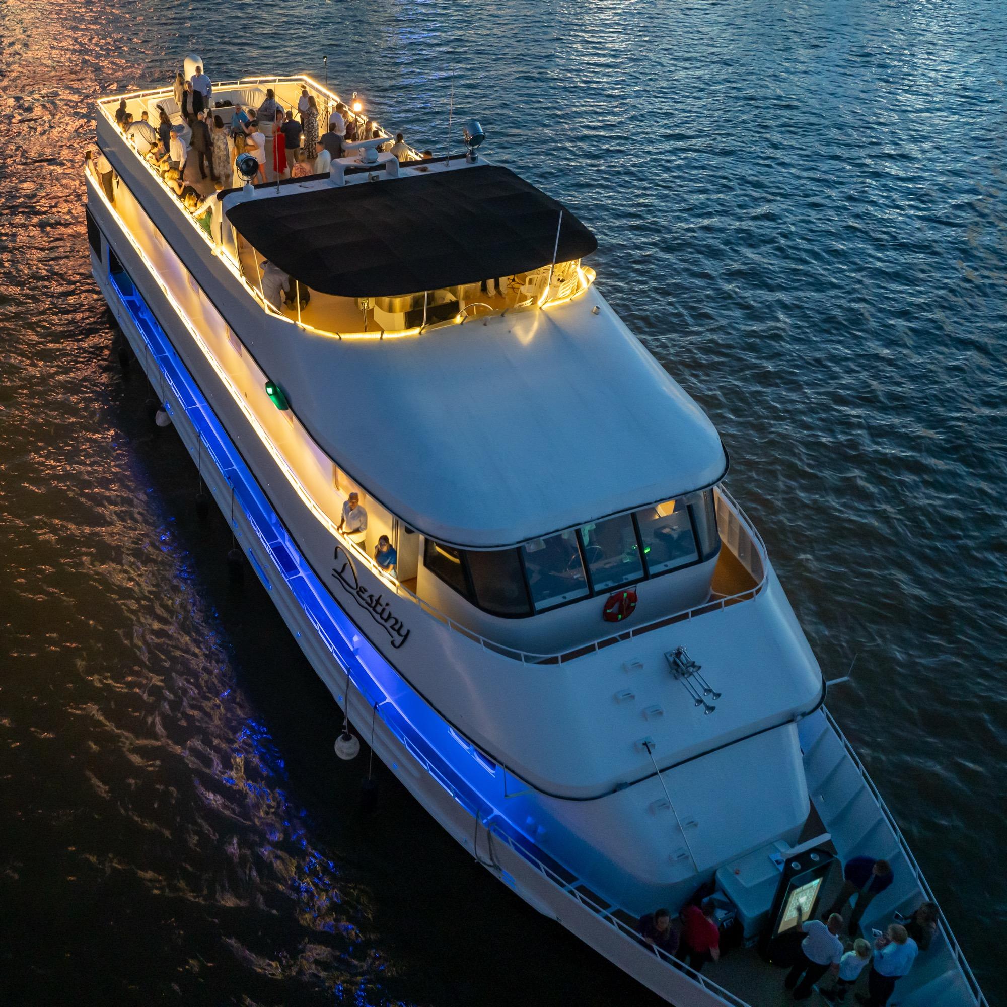 Aerial view of Destiny Yacht Charters on the Ohio River